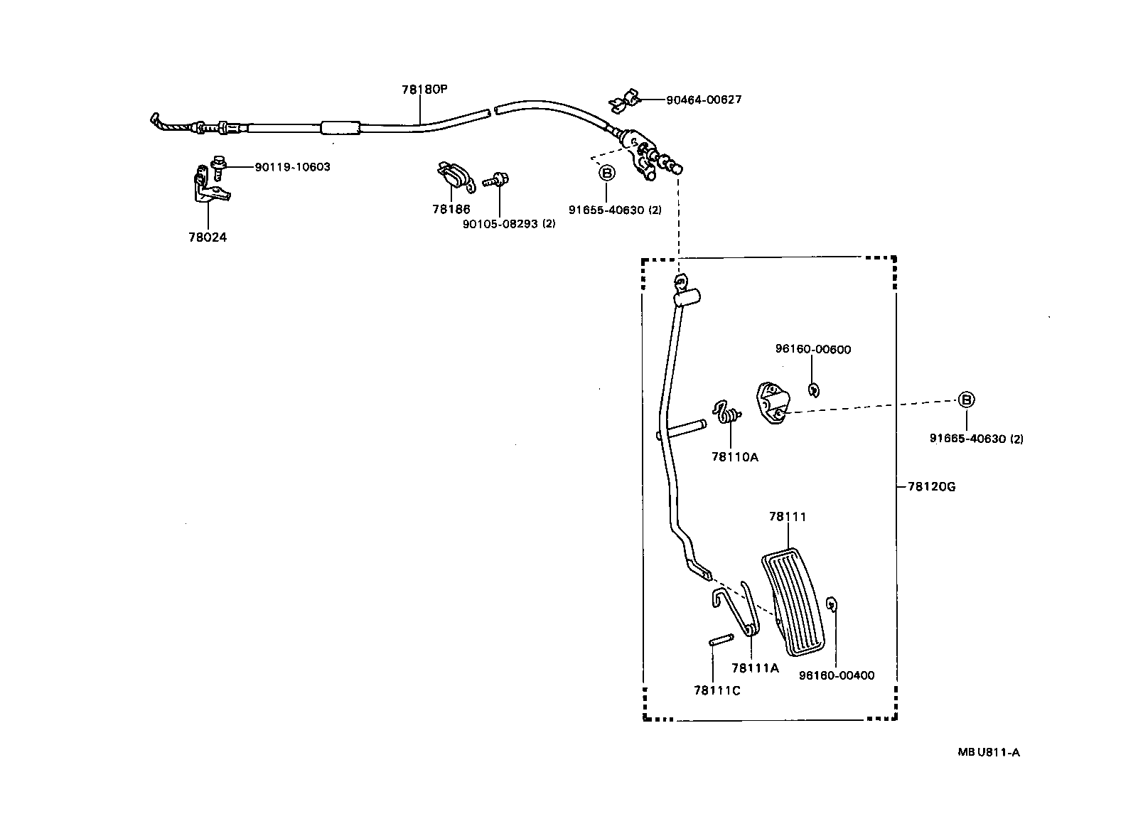 90508-28004 SPRING (FOR ACCELERATOR PEDAL ROD) product image