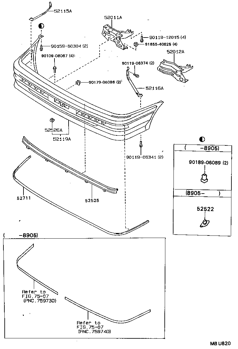 52011-12450 ARM SUB-ASSY, FRONT BUMPER, RH product image