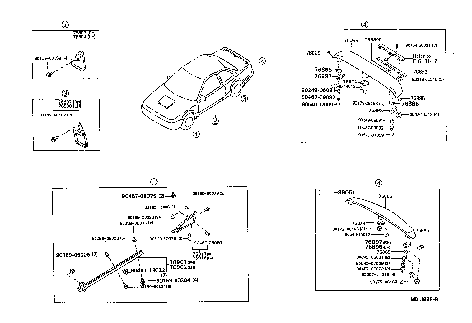 76085-12908 SPOILER SUB-ASSY, REAR product image