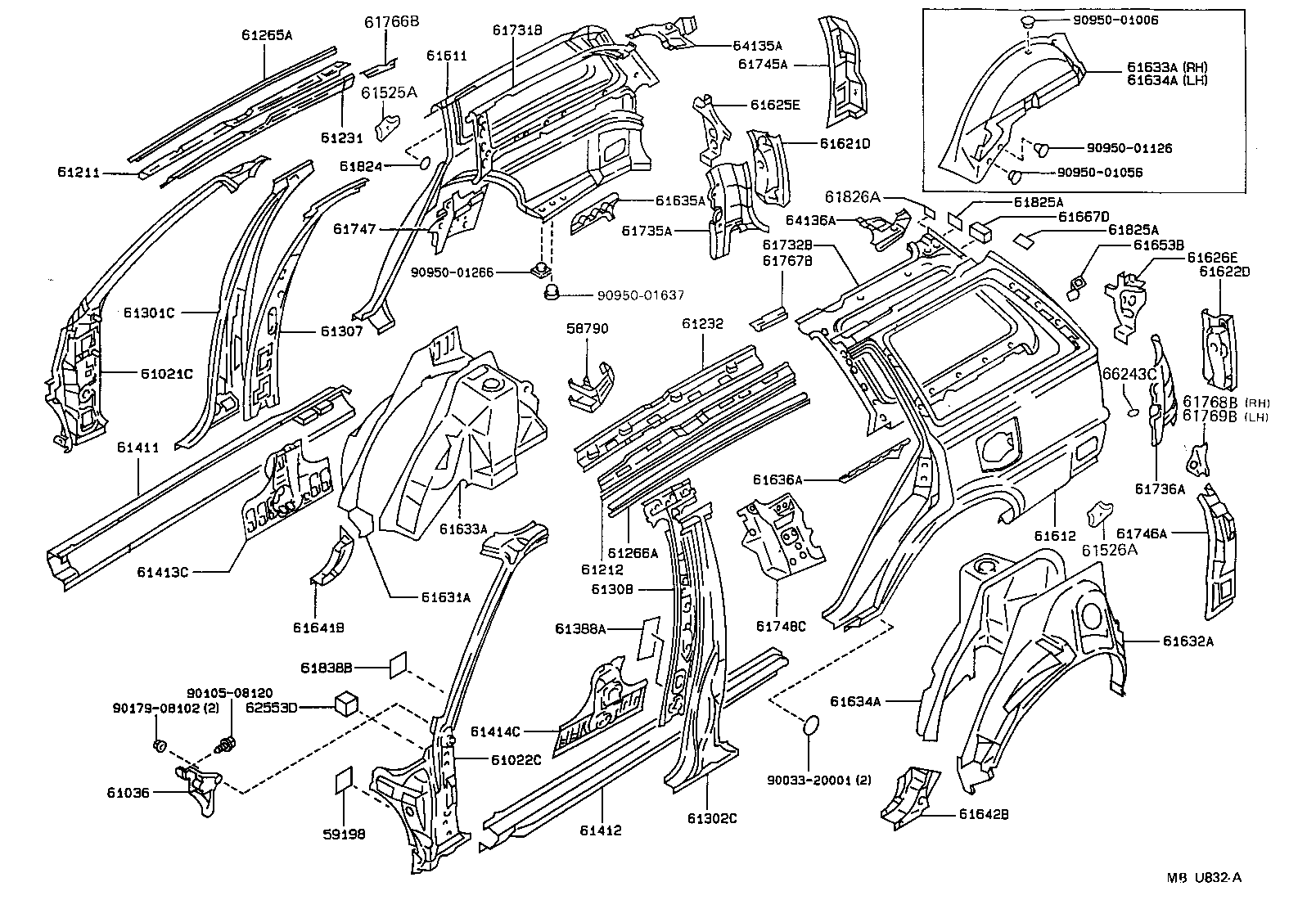 61339-12010 SEAL, CENTER BODY PILLAR, INNER NO.1 product image