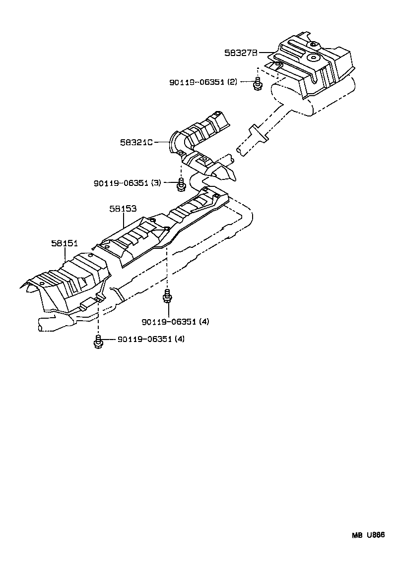 58321-12040 INSULATOR, REAR FLOOR HEAT, FRONT product image