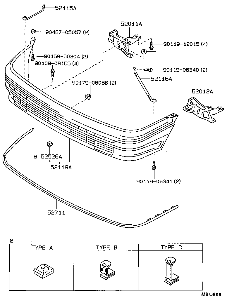 52012-12390 ARM SUB-ASSY, FRONT BUMPER, LH product image