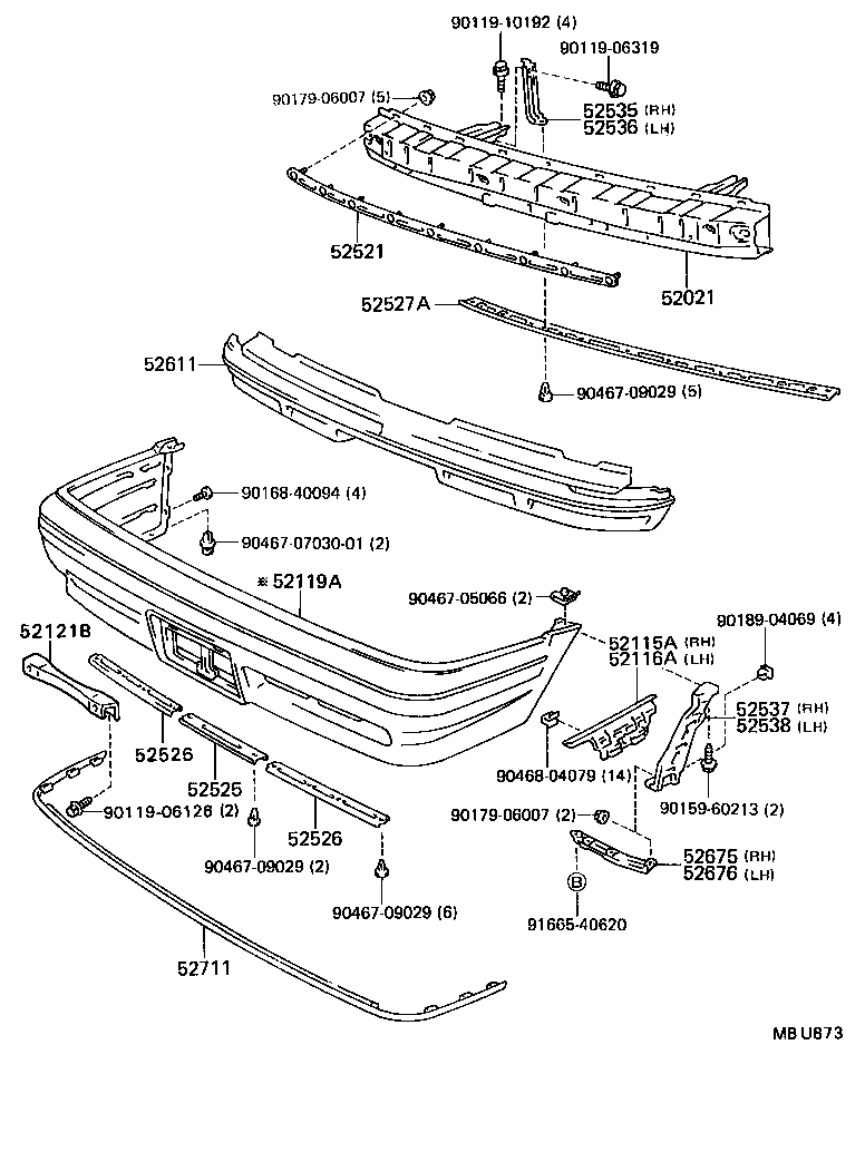 52021-22220 REINFORCEMENT SUB-ASSY, FRONT BUMPER product image