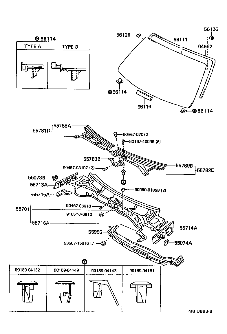 56126-91602 SPACER, WINDSHIELD GLASS, NO.2 product image