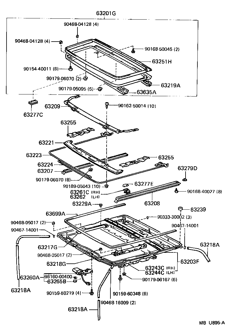 63041-10010-B0 LEG SUB-ASSY, ROOF RACK, FRONT RH product image