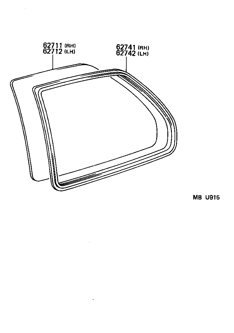 62711-16320 GLASS, QUARTER WINDOW, RH product image