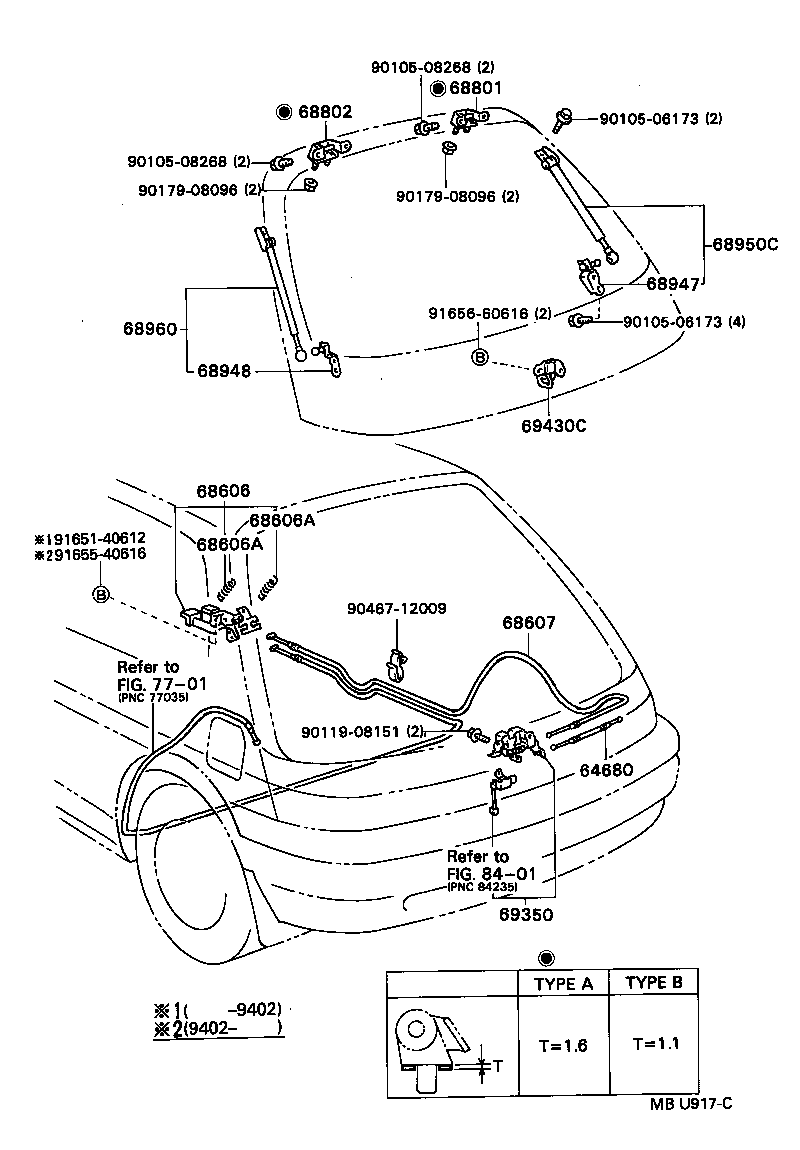 68960-19446 STAY ASSY, BACK DOOR, LH product image