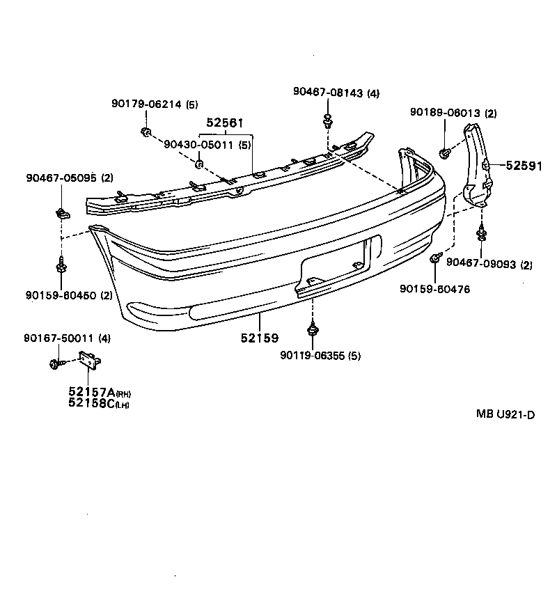 52159-16360-03 COVER, REAR BUMPER product image