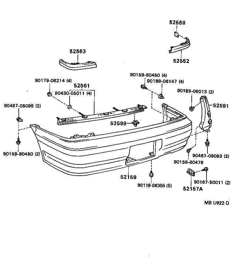 52159-16360-03 COVER, REAR BUMPER product image