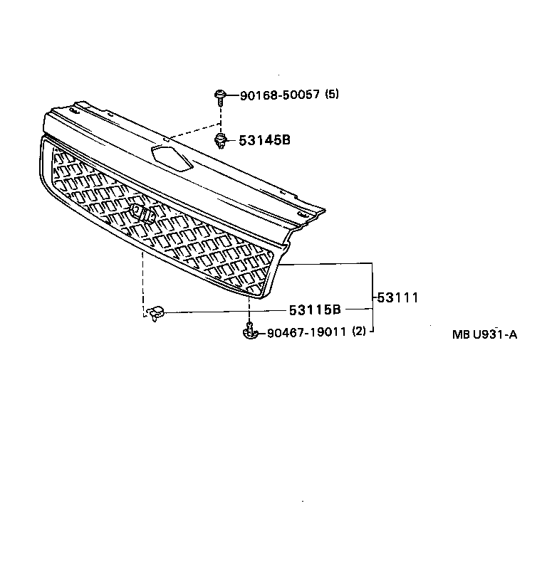 53111-16280-07 GRILLE, RADIATOR product image