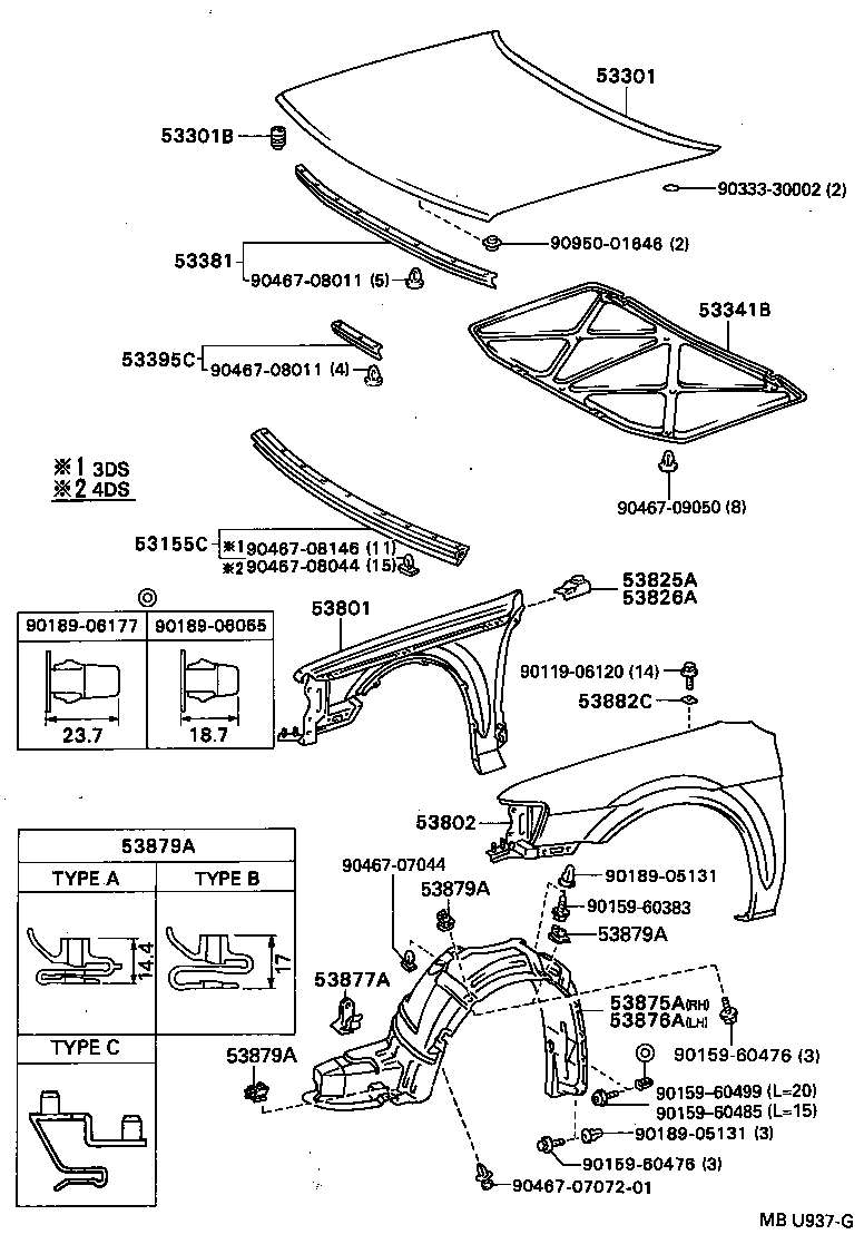 53801-16340 FENDER SUB-ASSY, FRONT RH product image