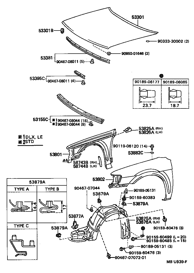 Toyota 53877-16010 BRACKET, FRONT FENDER SPLASH SHIELD