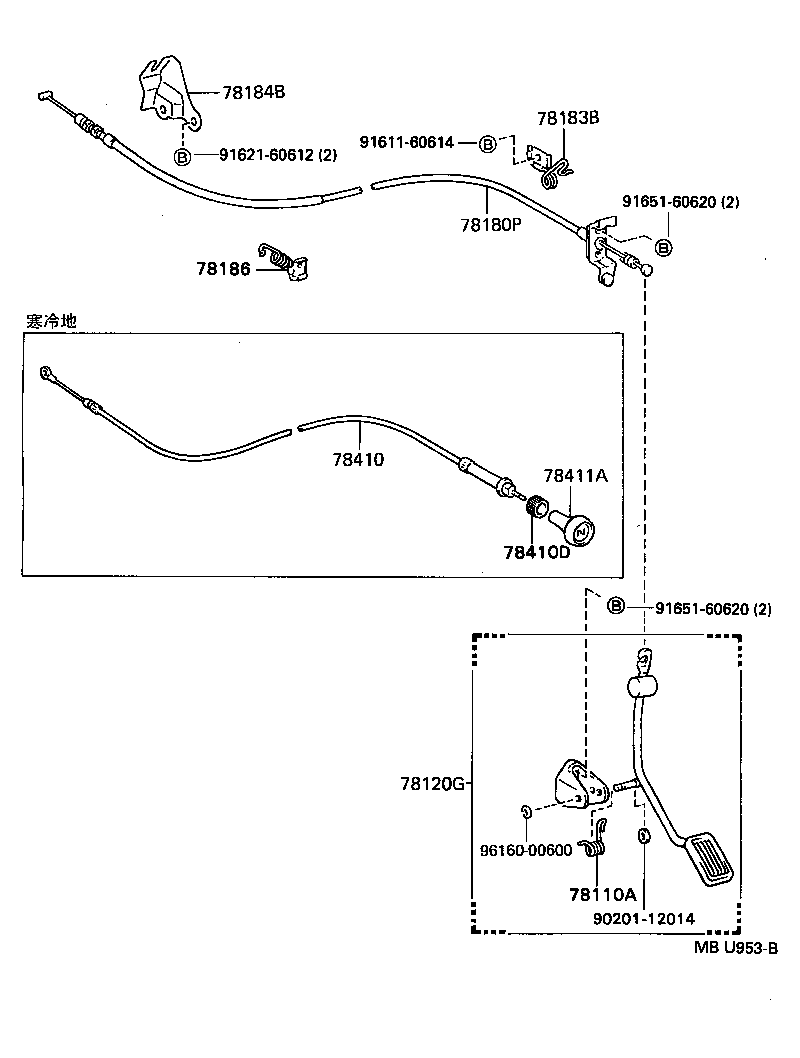 78180-16280 CABLE ASSY, ACCELERATOR CONTROL product image