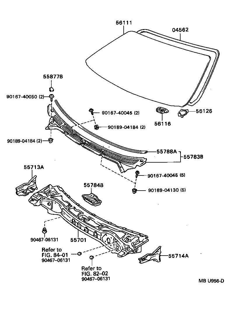 55708-16030 LOUVER, COWL TOP VENTILATOR, CENTER NO.1 product image
