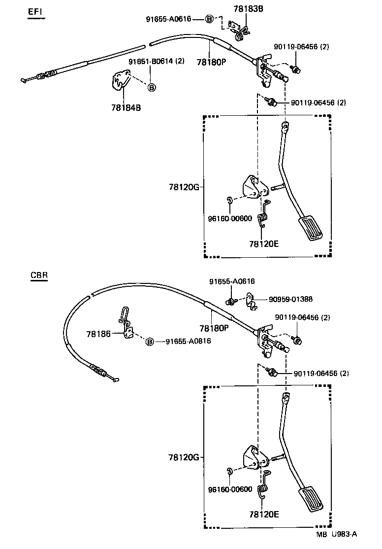 78186-10130 SUPPORT, ACCELERATOR CONTROL CABLE, NO.1 product image