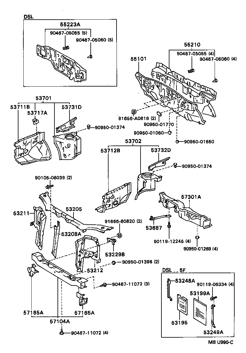 53248-16040 BRACKET, RADIATOR SHUTTER, RH product image