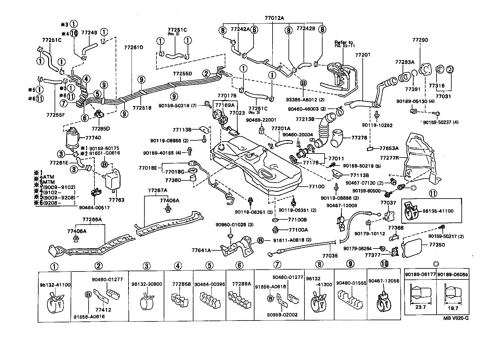 23271-11110 HOSE, FUEL, NO.2 (FOR FUEL RETURN TUBE) product image