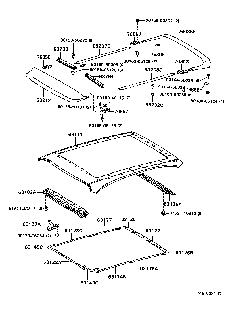 76866-16040 RETAINER, REAR SPOILER, NO.2 product image