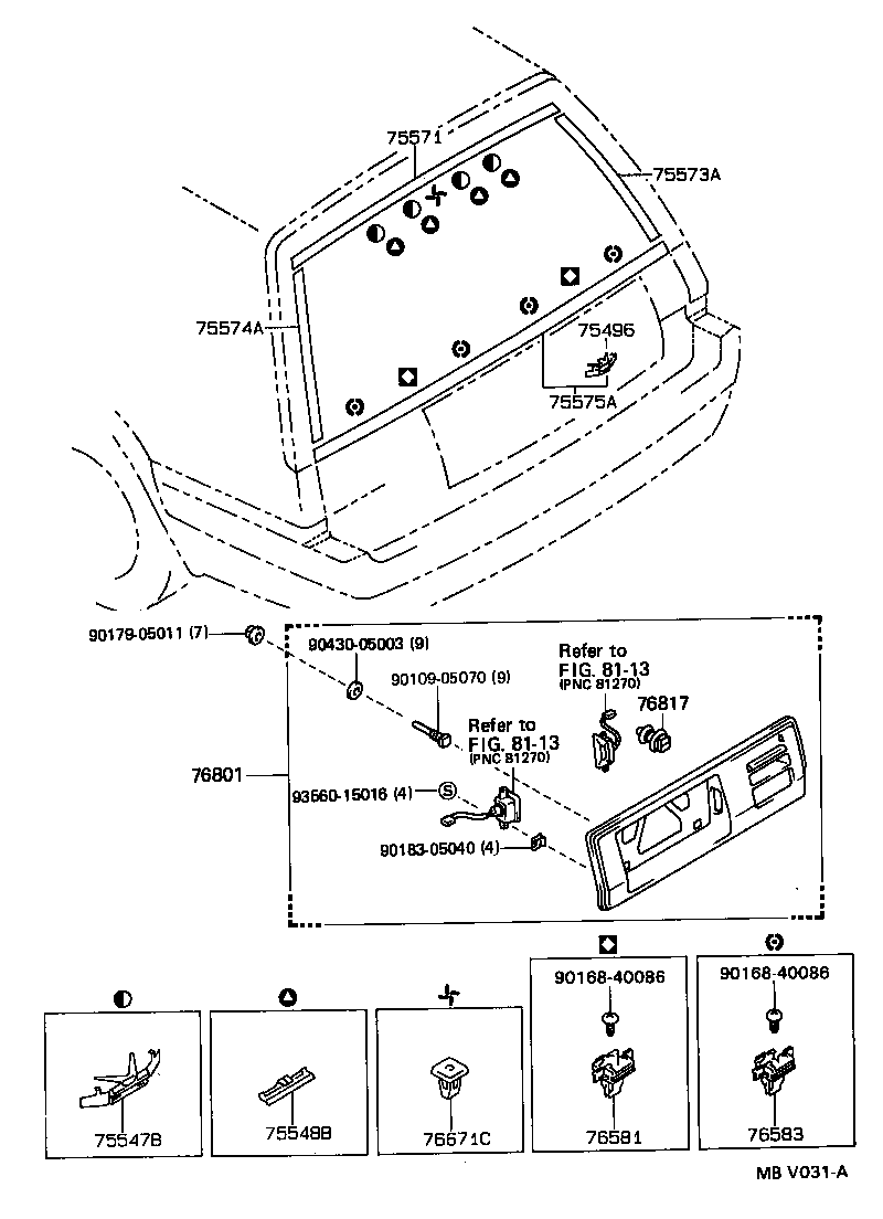 76801-13010-01 GARNISH SUB-ASSY, BACK DOOR, OUTSIDE product image
