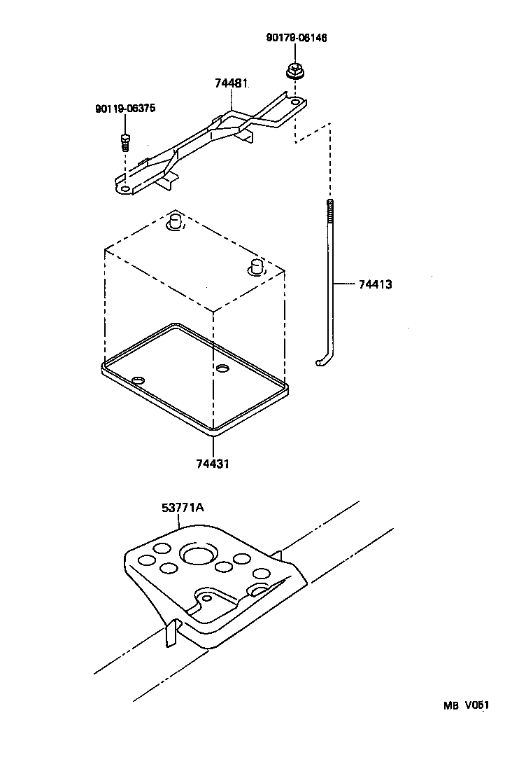 53771-12100 SUPPORT, BATTERY CARRIER product image