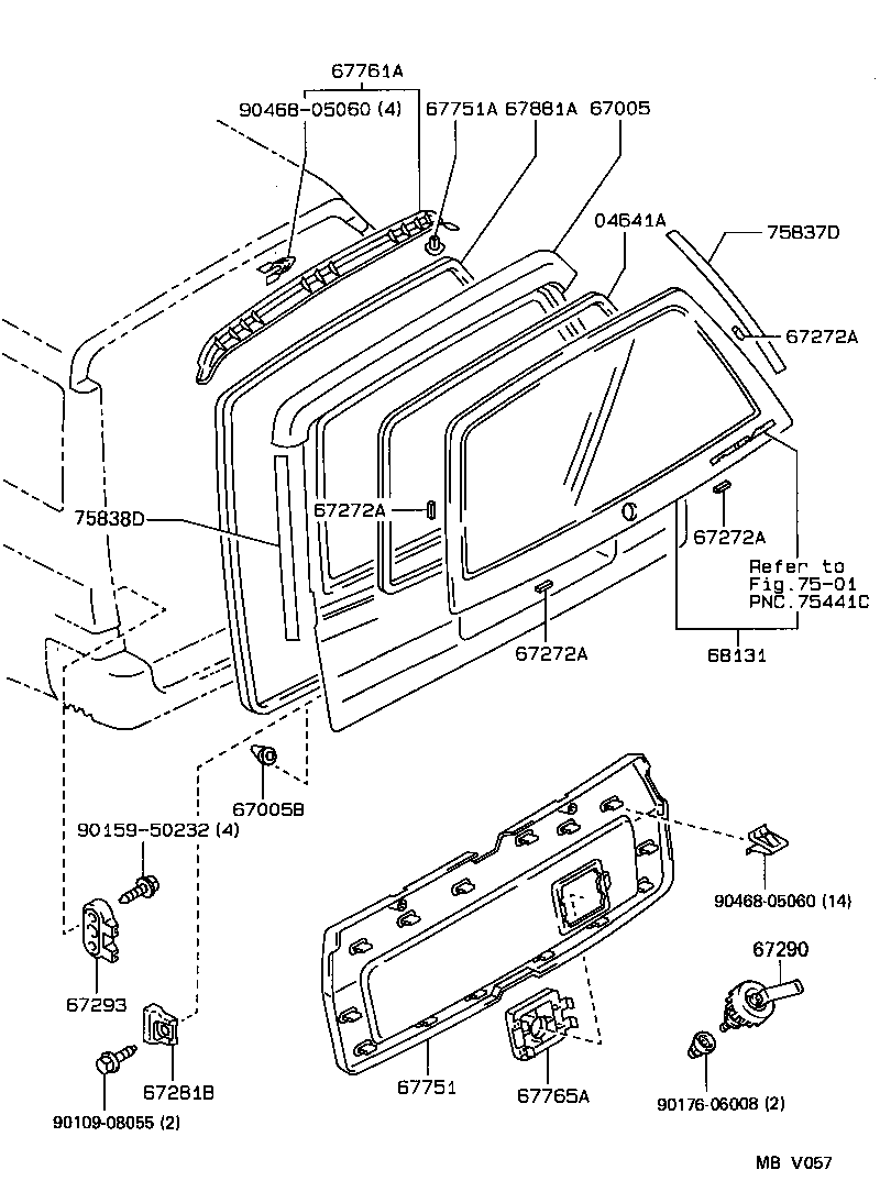 67290-13020 DAMPER ASSY, BACK DOOR product image