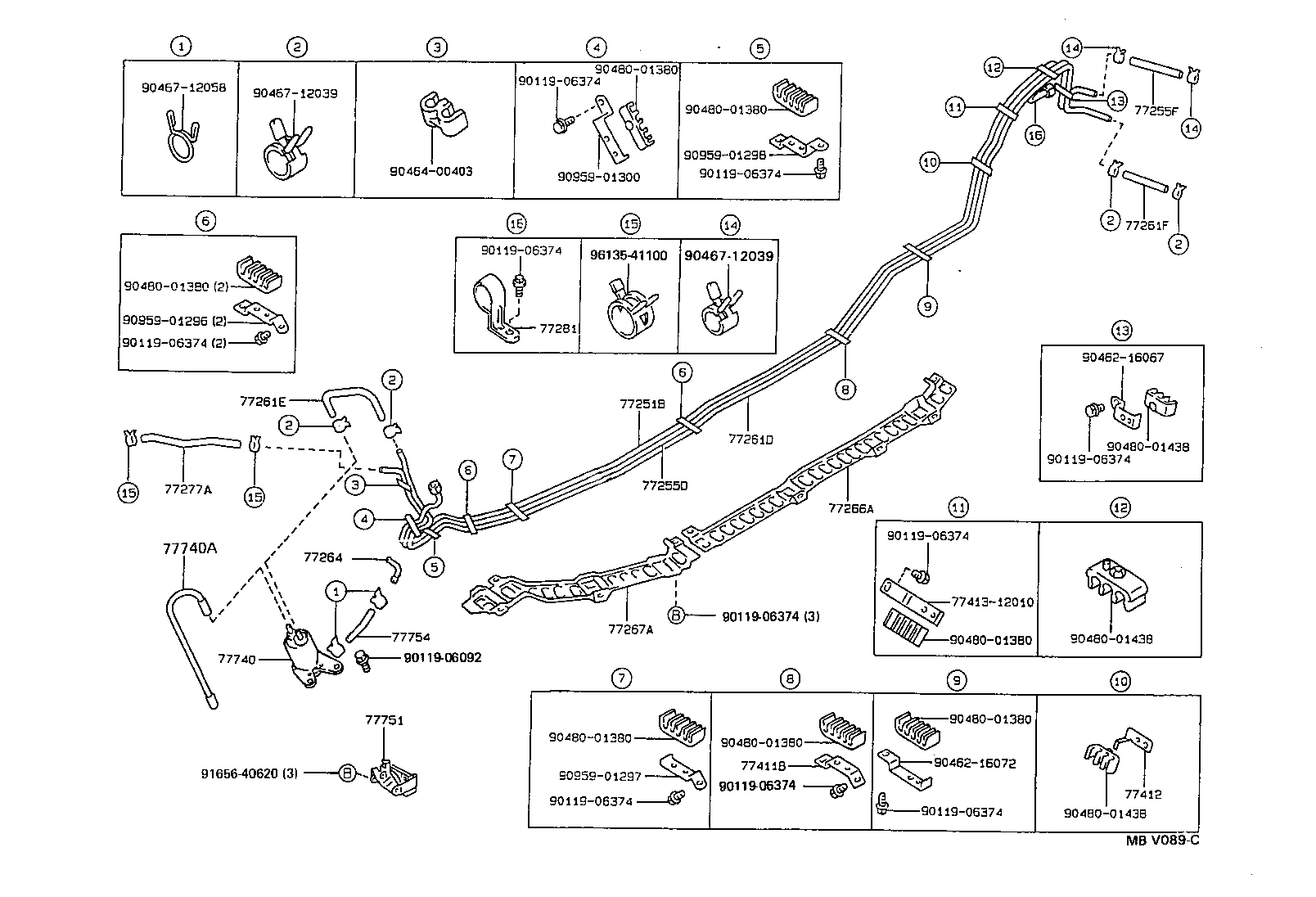 Toyota 77279-12090 HOSE, FUEL, NO.2 (FOR FUEL RETURN TUBE)