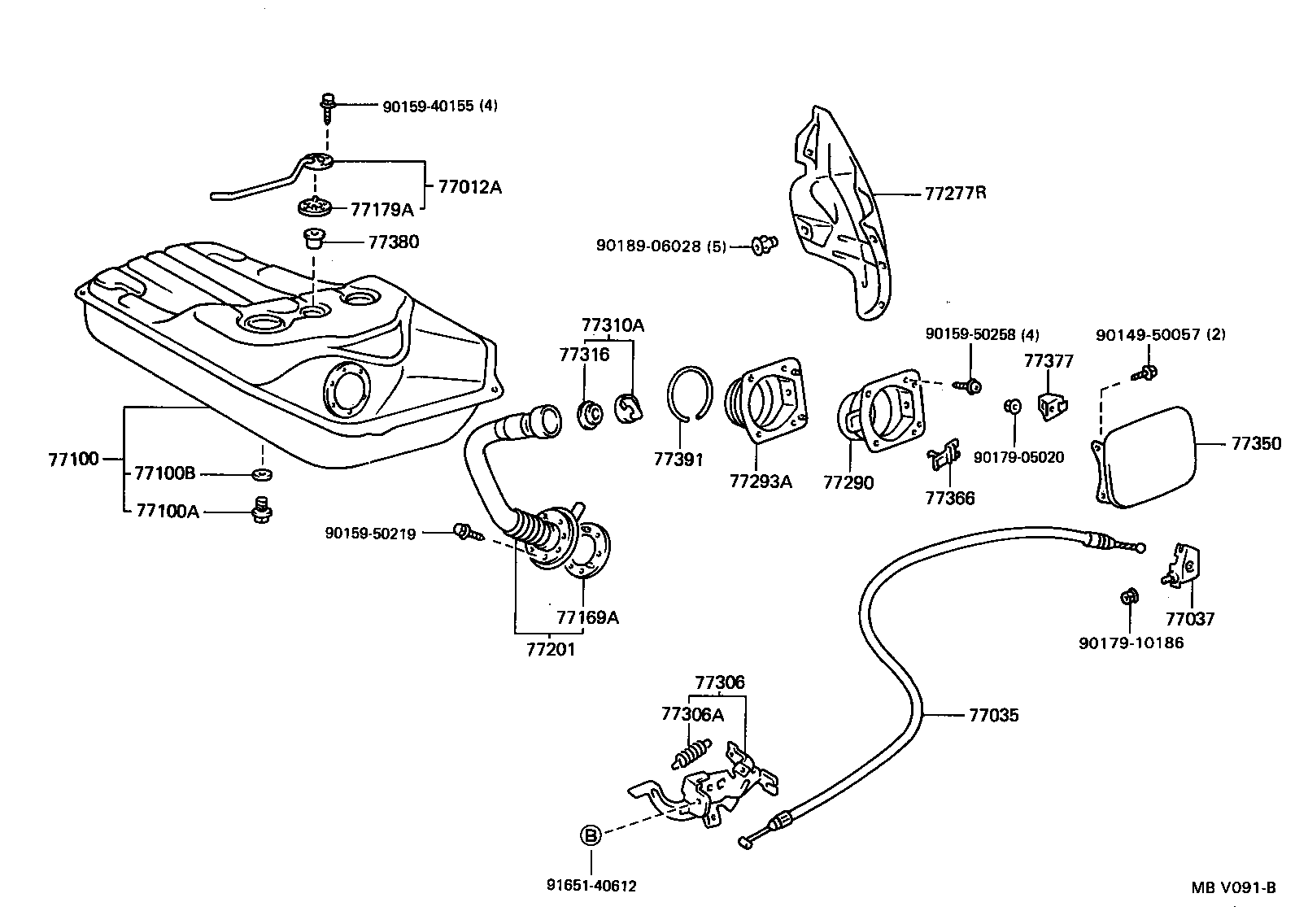 77201-12490 PIPE SUB-ASSY, FUEL TANK INLET product image