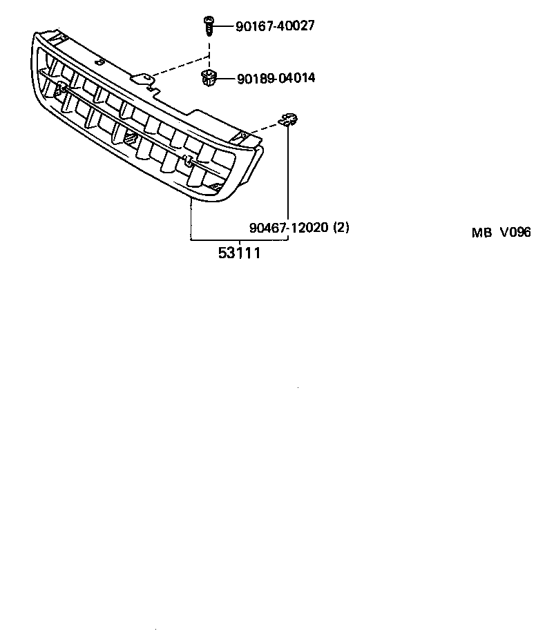 53101-13040-07 GRILLE, RADIATOR product image