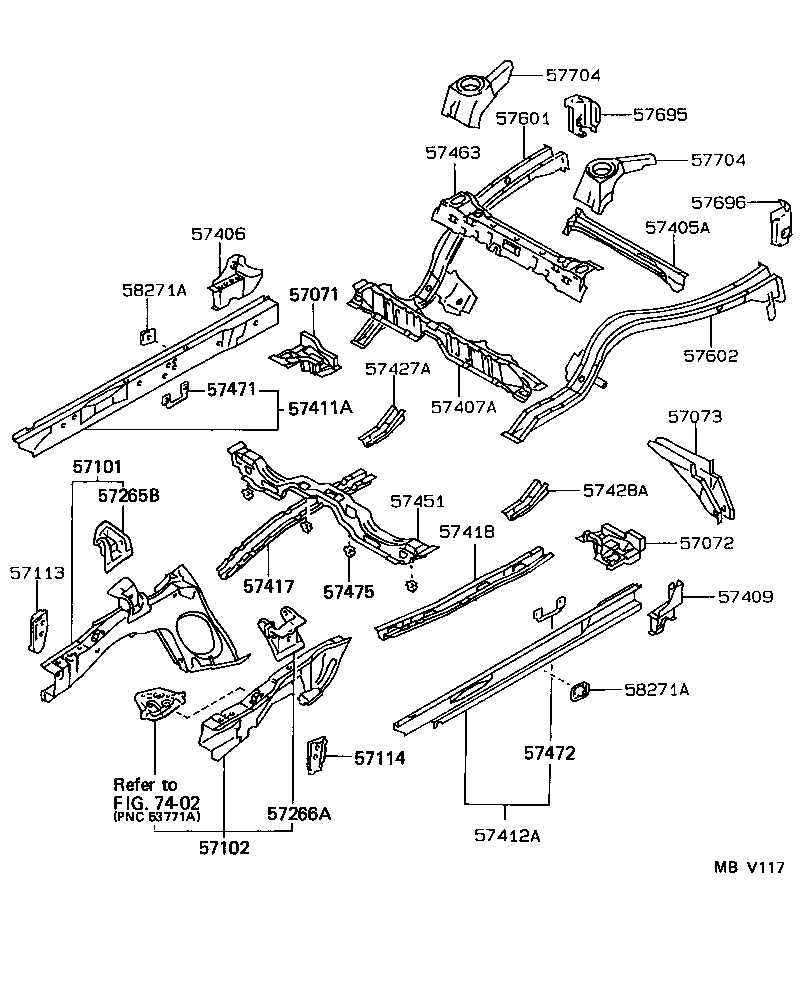 57265-12030 BRACKET, ENGINE MOUNTING, RH product image
