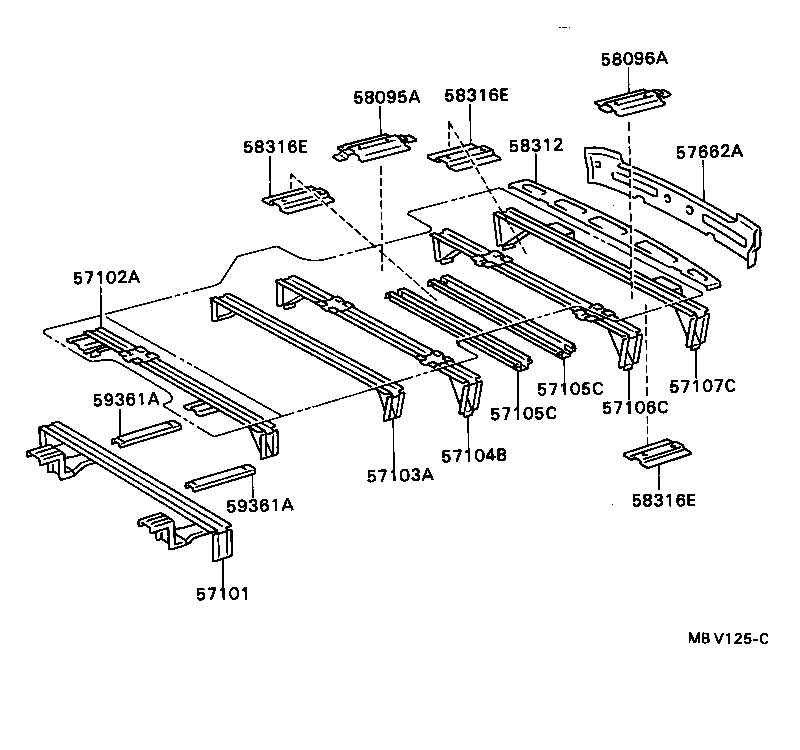 57104-92601 CROSSMEMBER SUB-ASSY, FLOOR, NO.4 product image