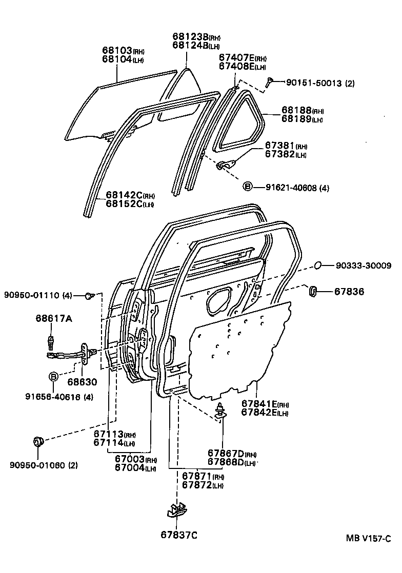 67003-16201 PANEL SUB-ASSY, REAR DOOR, RH product image