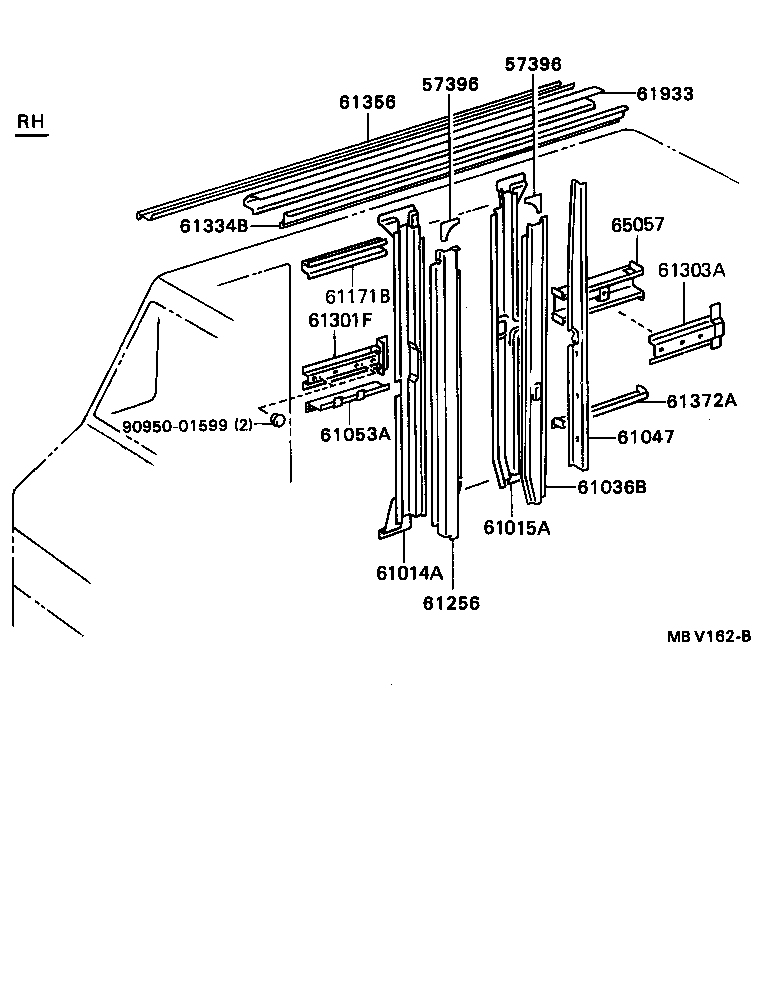61014-36010 PILLAR SUB-ASSY, NO.5 RH product image