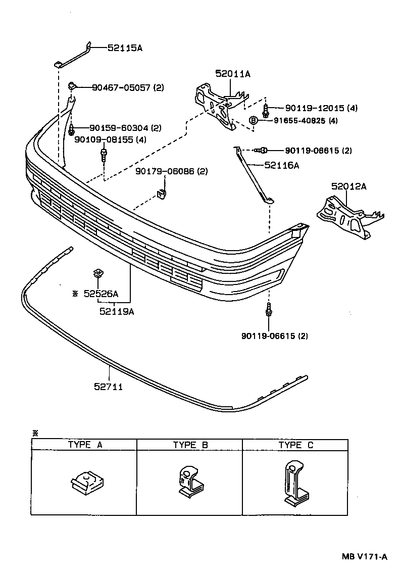52711-12170-13 MOULDING, FRONT BUMPER product image