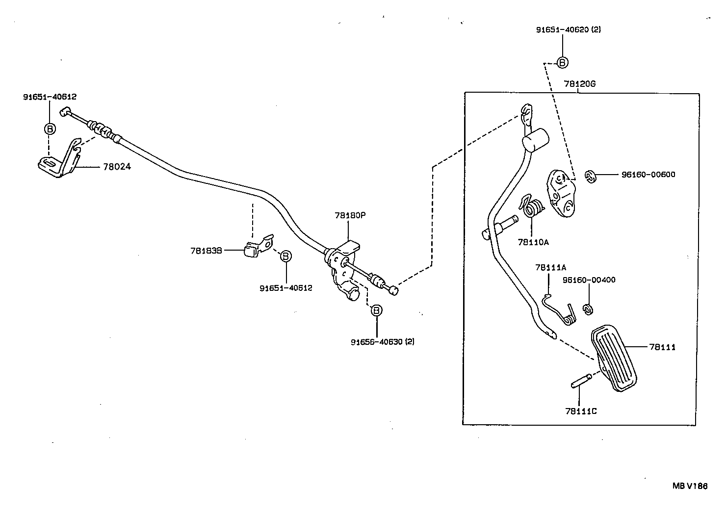 78024-20110 BRACKET, ACCELERATOR CONTROL CABLE product image