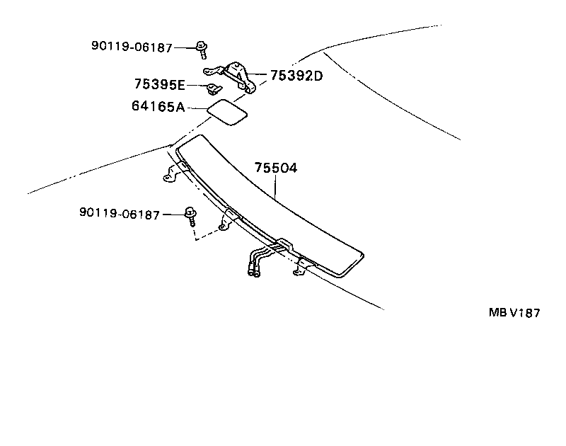 75504-32020 MOULDING SUB-ASSY, WINDSHILD, OUTSIDE LOWER product image