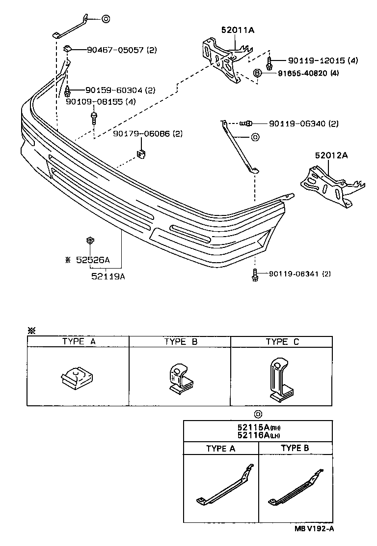 52012-12390 ARM SUB-ASSY, FRONT BUMPER, LH product image