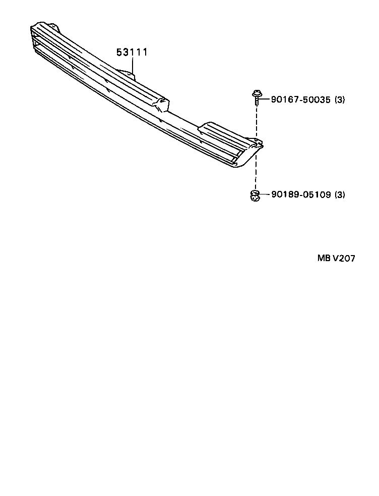 53111-16350 GRILLE, RADIATOR product image