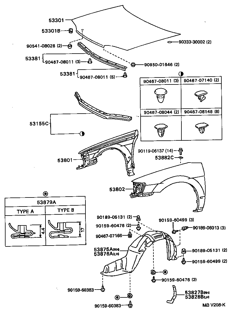 53802-16400 FENDER SUB-ASSY, FRONT LH product image