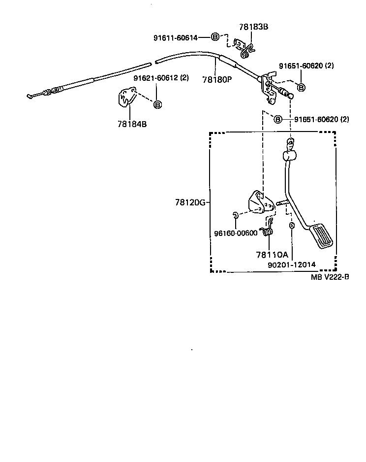 78180-16240 CABLE ASSY, ACCELERATOR CONTROL product image