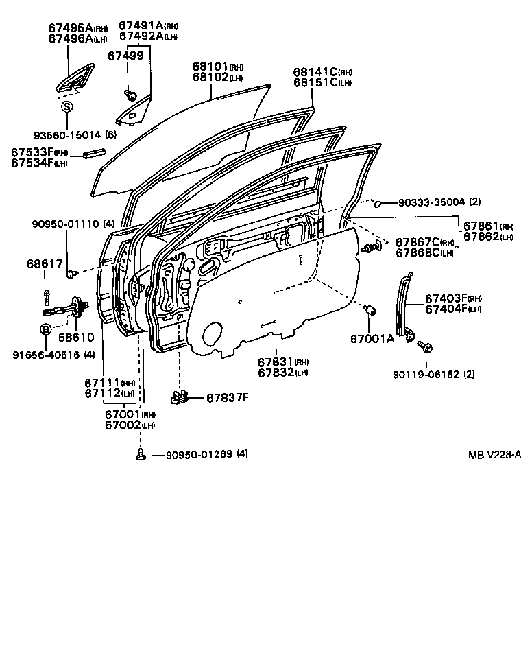 67496-16110 COVER, FRONT DOOR FRONT LOWER FRAME, UPPER LH product image