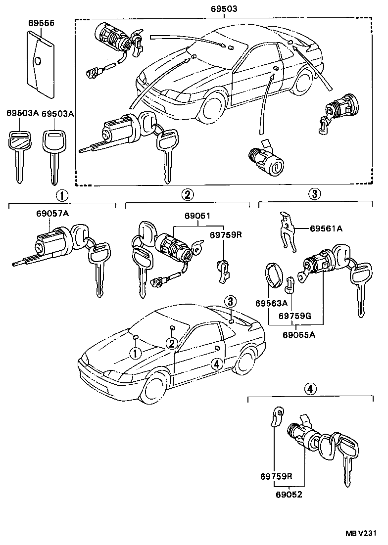 69005-16730-C0 CYLINDER SET, LOCK product image