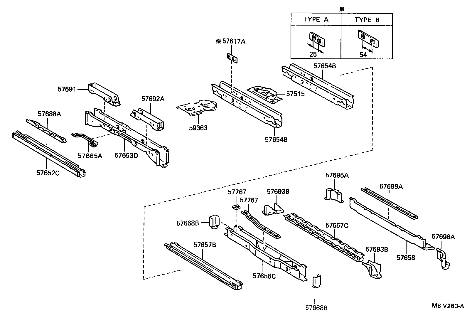 57024-26050 MEMBER SUB-ASSY, REAR SIDE, LH product image