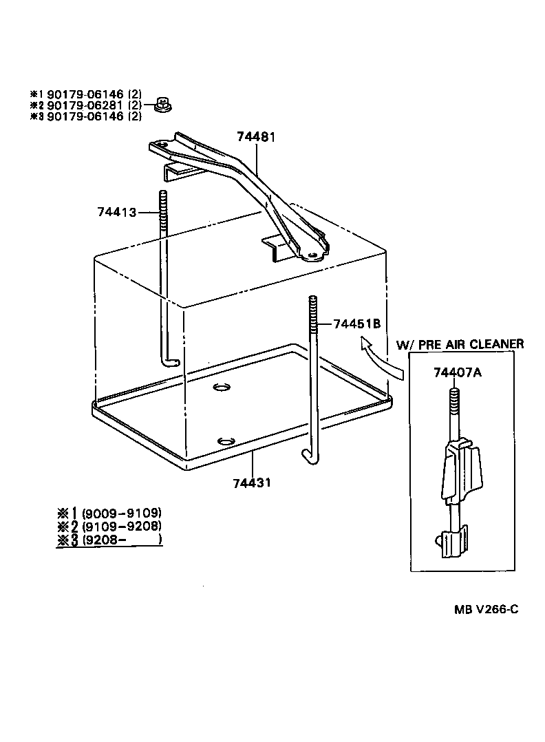 Toyota 74407-16030 BOLT SUB-ASSY, BATTERY CLAMP