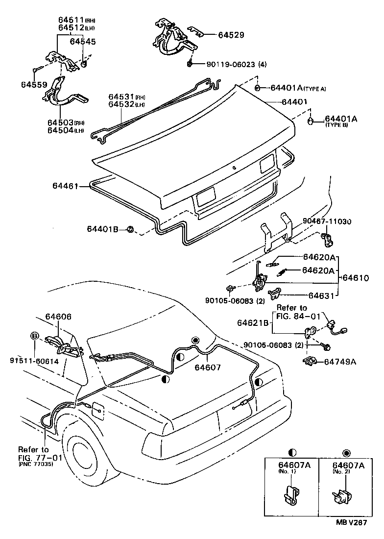 64607-20360 CABLE SUB-ASSY, LUGGAGE DOOR LOCK CONTROL product image