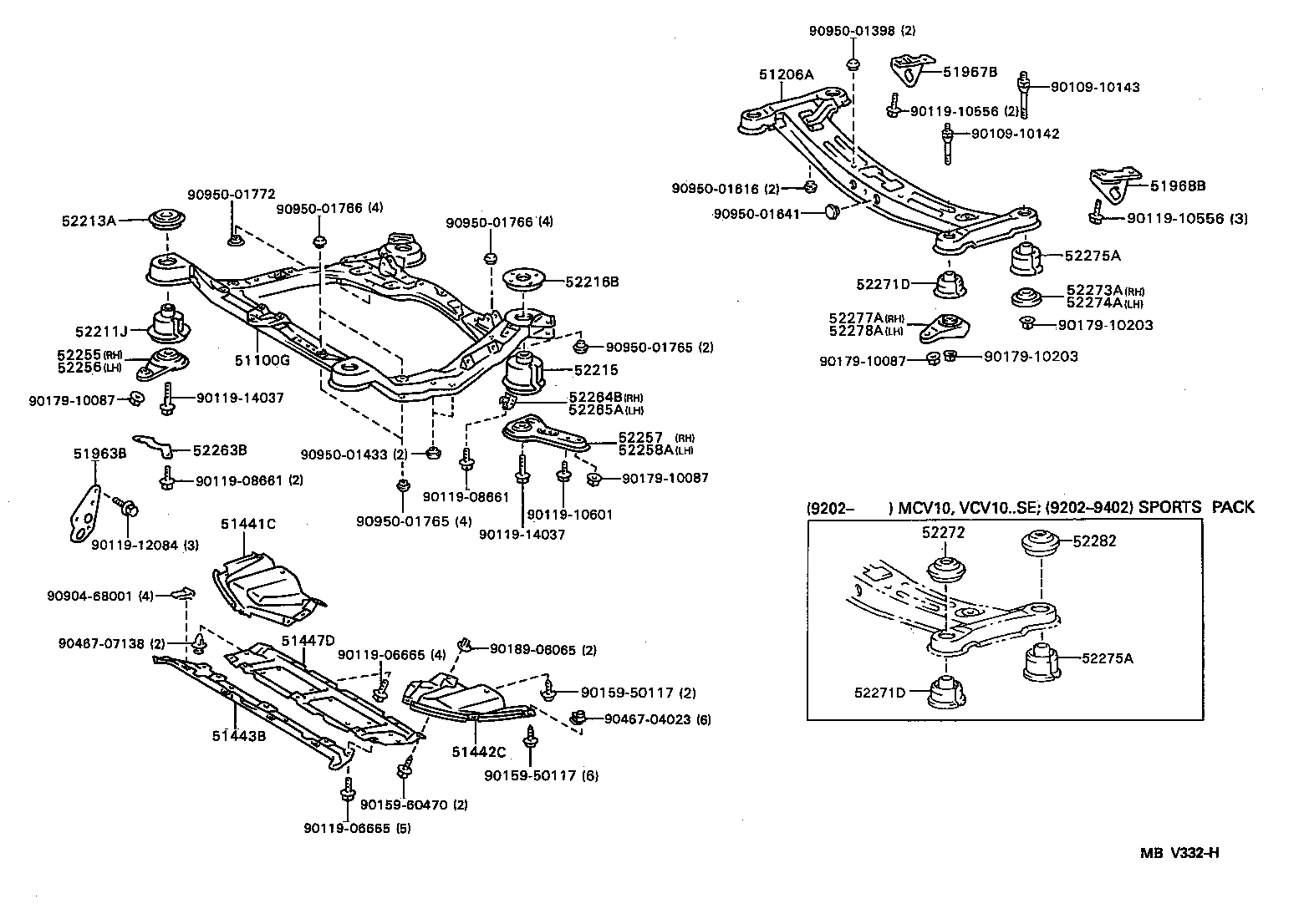 Toyota 52257-33010 BRACE, FRONT SUSPENSION MEMBER, REAR RH