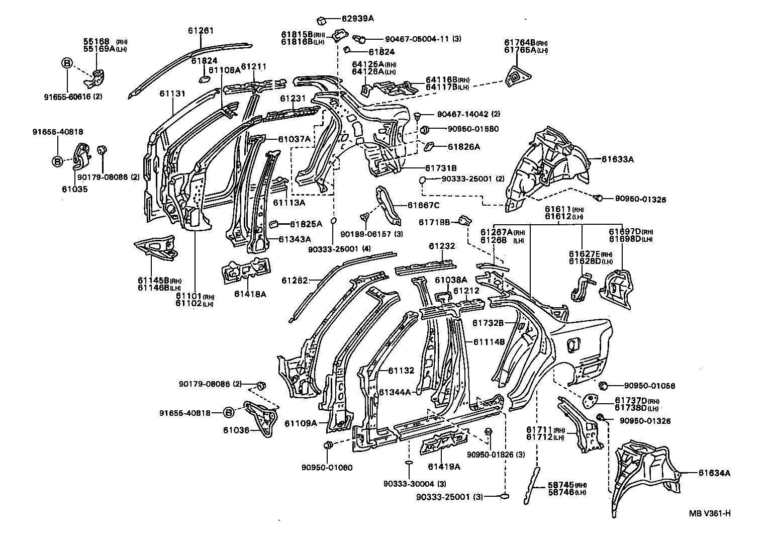 61601-33041 PANEL, QUARTER, RH product image
