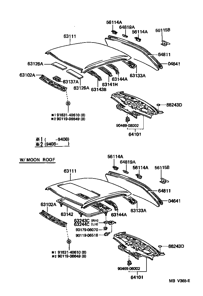 Toyota 63144-33020 REINFORCEMENT, ROOF PANEL, NO.4