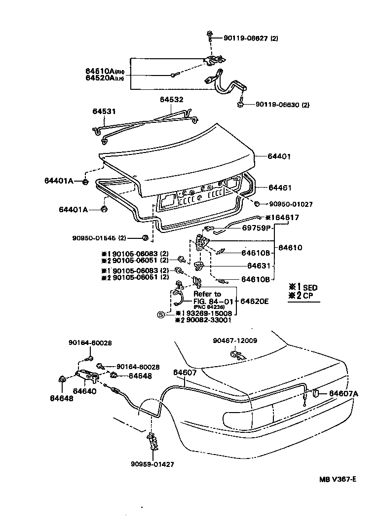 64401-33150 PANEL SUB-ASSY, LUGGAGE COMPARTMENT DOOR product image