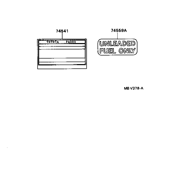 42661-16460 PLATE, TIRE PRESSURE CAUTION product image