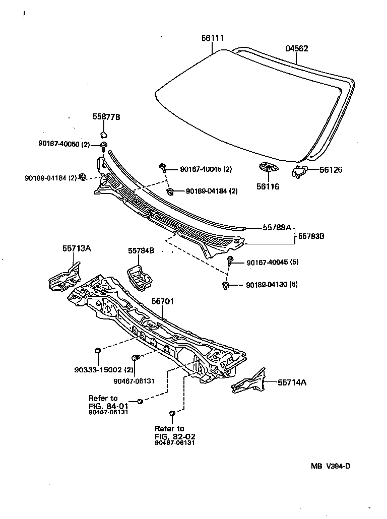 Toyota 55708-16060 LOUVER, COWL TOP VENTILATOR, CENTER NO.1